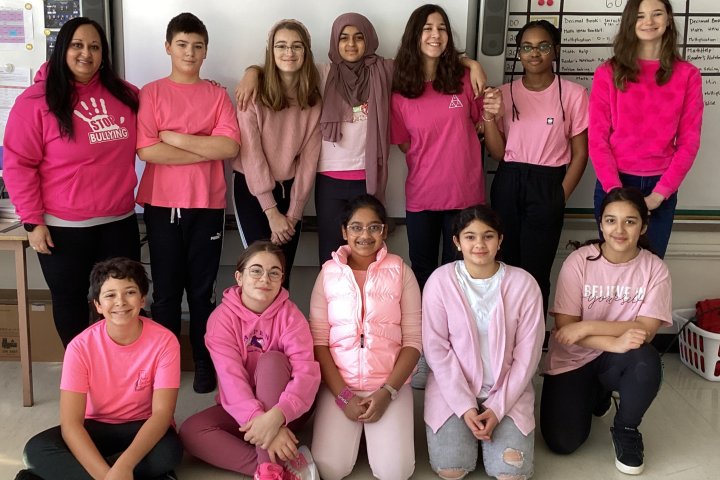 St. Charles Elementary School’s ‘Anti-Bullying Crew’ spreads positivity on Pink Shirt day