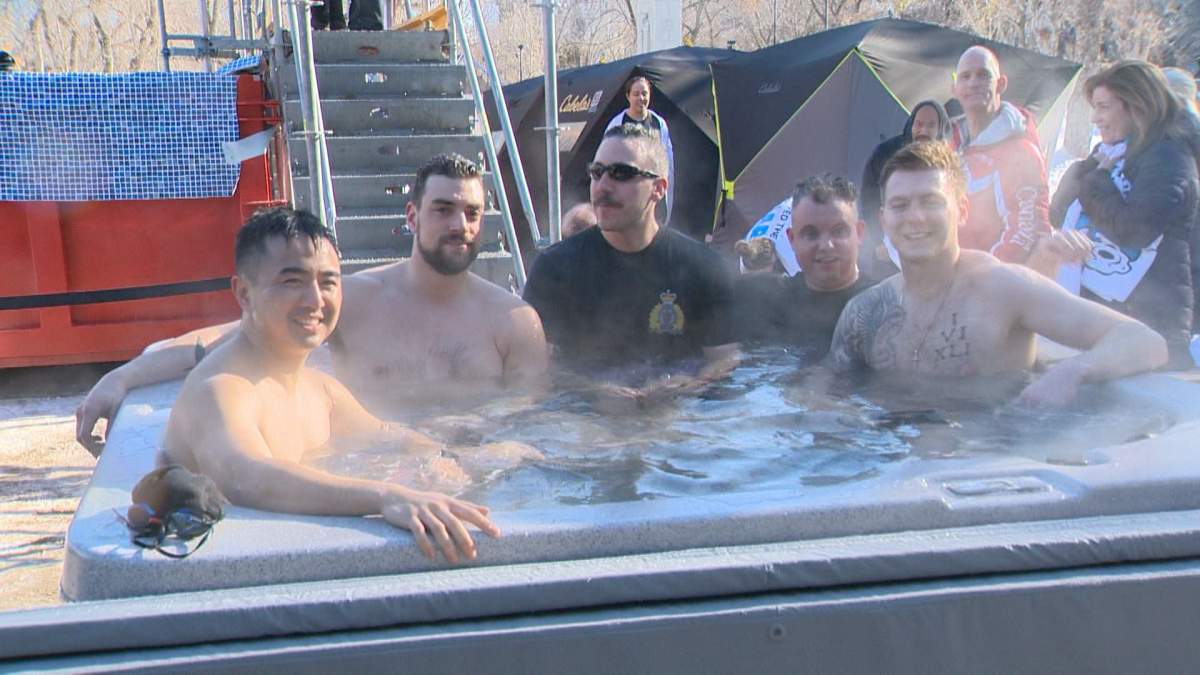 Regina residents were just as quick to jump in the hot tub as they were the icy cold water.