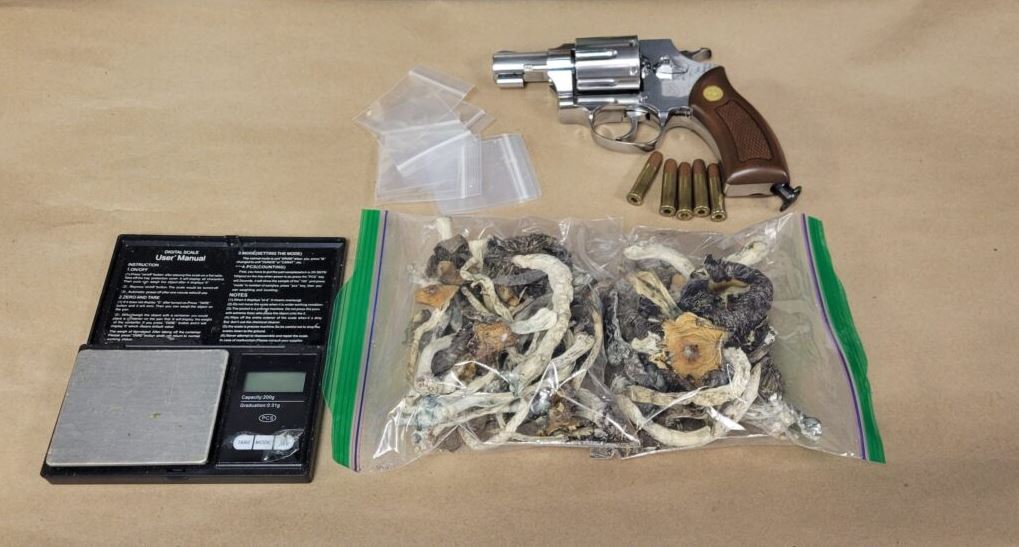 Saanich police found drugs and an imitation firearm inside the suspect’s vehicle.