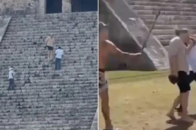 Tourist booed, punched, hit with stick after climbing sacred Mexican pyramid