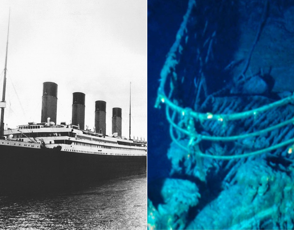 inside the titanic before it sank in color