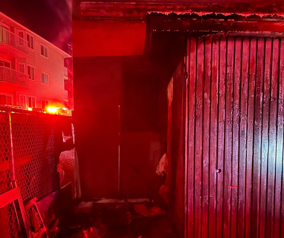 Vernon fire crews were called to douse an alley fire in the downtown core on Wednesday morning.