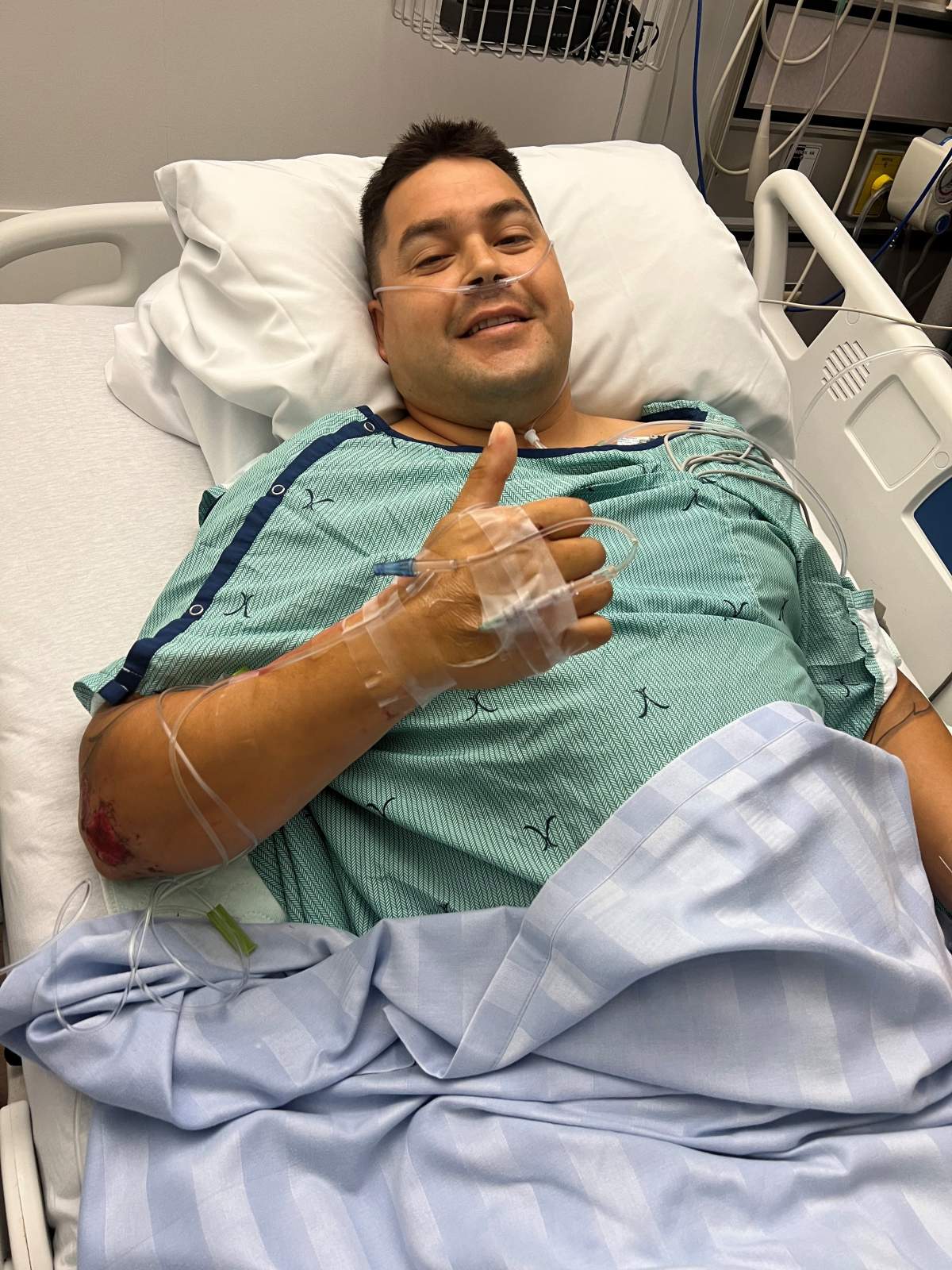 Brandon Maloney underwent several surgeries in hospital following the collision.