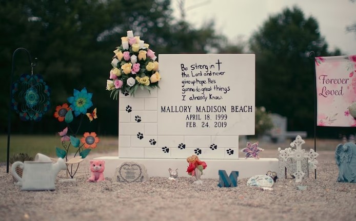 The gravesite of Mallory Beach.