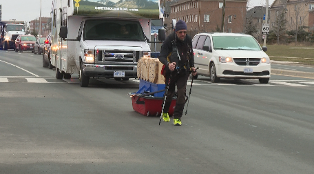 Ontario man drags sled more than 200 km across province to raise money for cancer