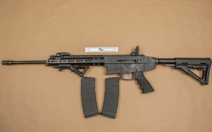 Police say a Kodiak Defence WK180C rifle was seized.