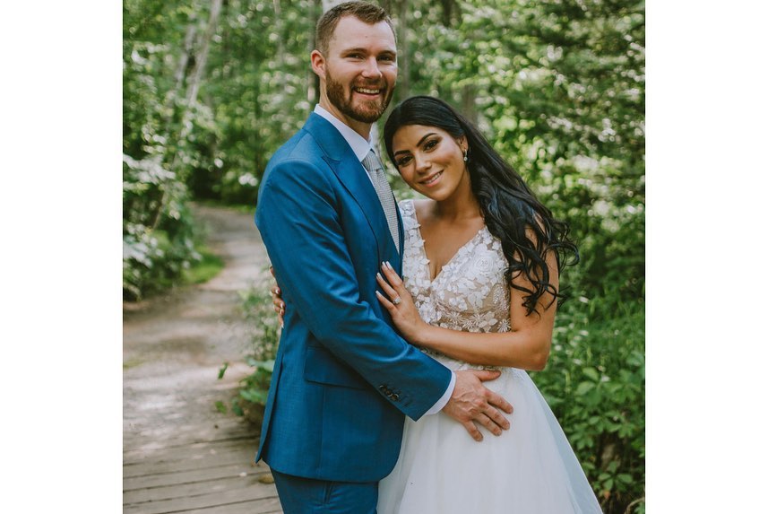 Micheal and Charlotte Groulx from Angus Ontario on their wedding day.