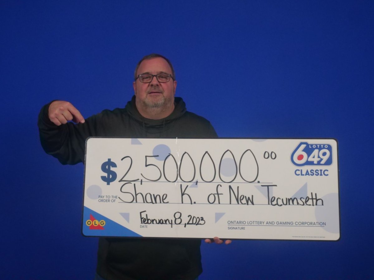 Shane King of New Tecumseh can “find his possible” after winning $2.5 million in the Lotto 6-49 Classic Jackpot on Dec. 31, 2022.