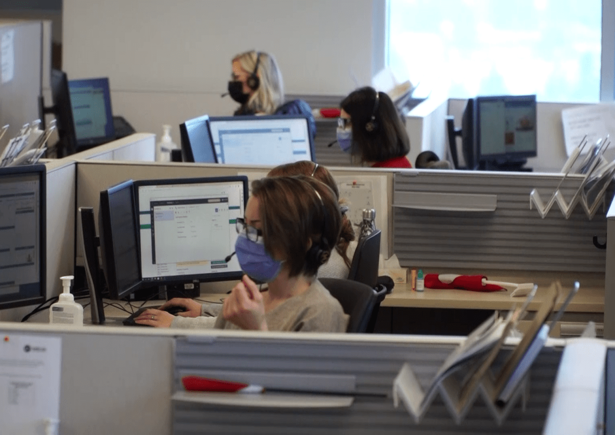 An undated photo of call takers in an Alberta Health Link 811 call centre. The union representing 811 workers in Nova Scotia said the province's telehealth associates are amongst the lowest paid healthcare workers in Canada. They currently make about $5 less than Halifax's living wage.