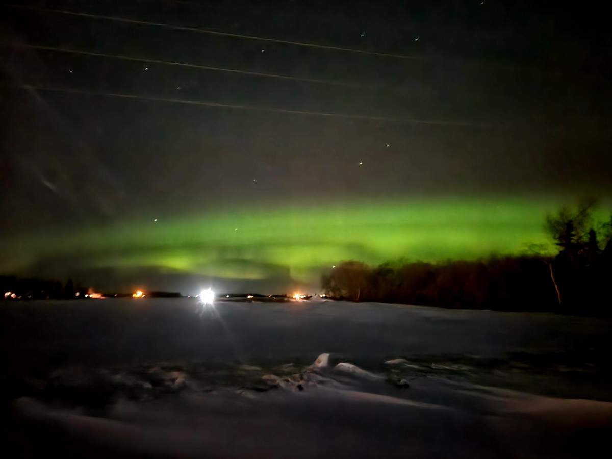 Northern lights seen in Vegreville, Alta., on Tuesday, March 14, 2023.