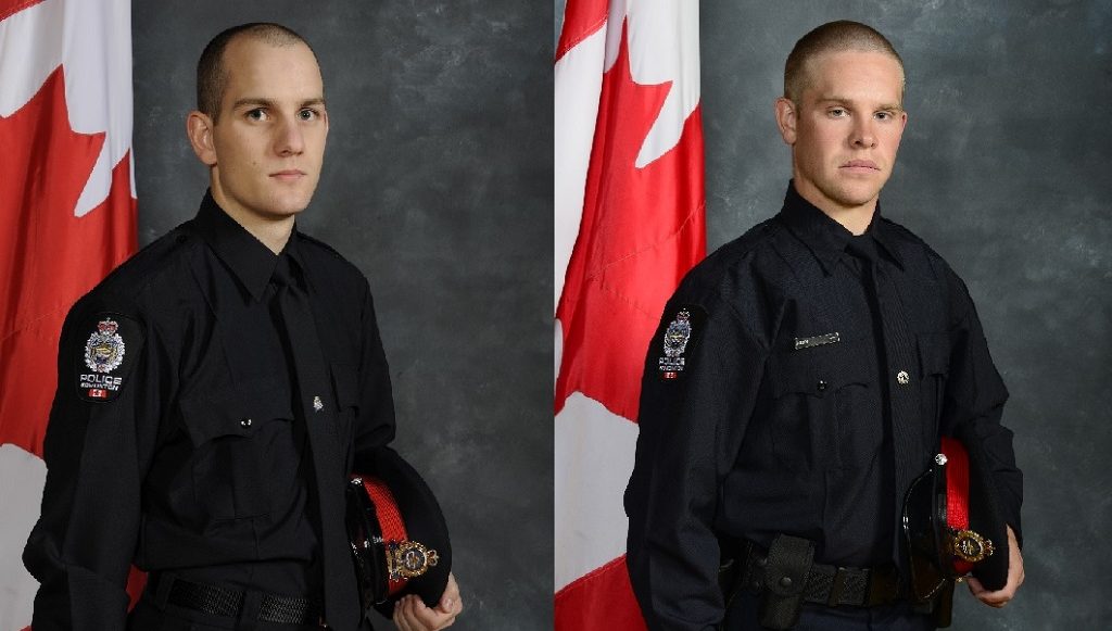Const. Travis Jordan, 35, who had been with EPS for 8.5 years; and Const. Brett Ryan, 30, who had been with the service for 5.5 years, were killed on duty on Thursday, March 16, 2023.