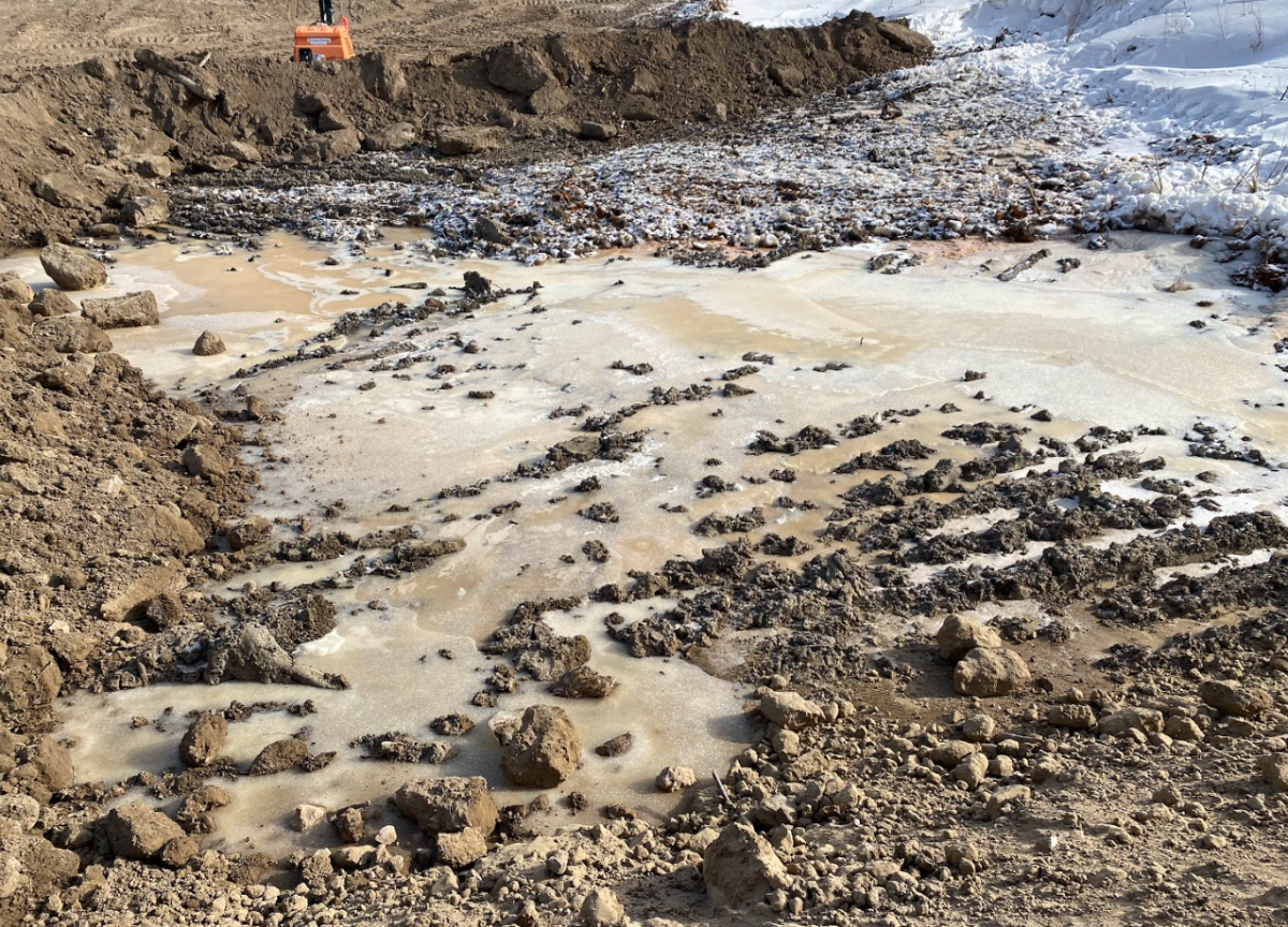 Athabasca Chipewyan First Nation representatives were given access to the Imperial spill site on the north side of the Kearl tailings pond. March 21, 2023.