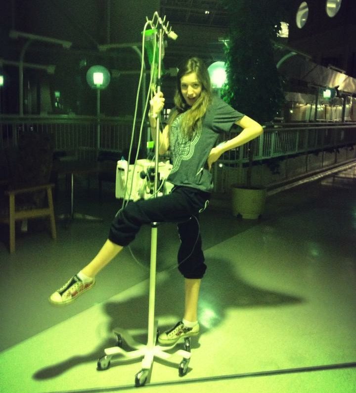 Katrina Secord, pictured as a teenager at the University of Alberta hospital, is a former Make-A-Wish kid who now at 30 works in the Edmonton chapter as a development officer.