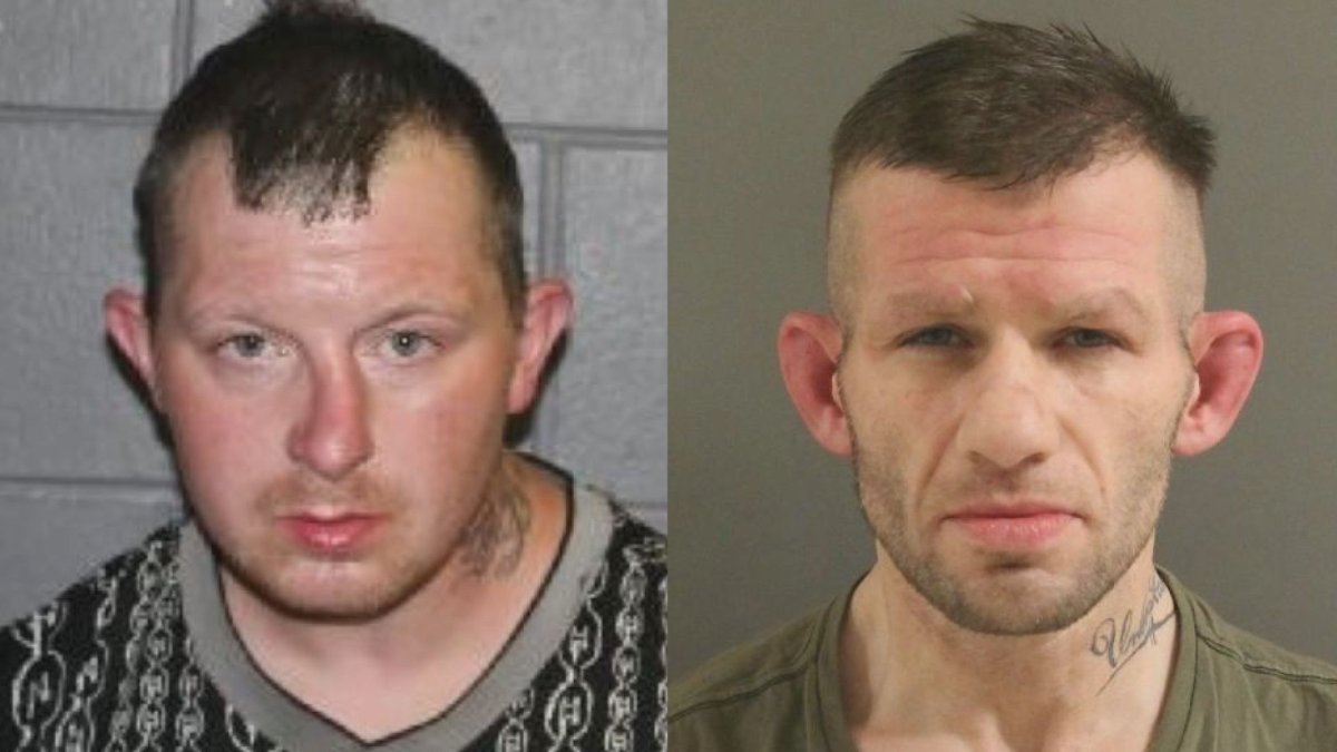 BC RCMP officials are looking to arrest two wanted men, Jason Kyle Wolfe (left) and Ryan Timothy Chiappe (right). 