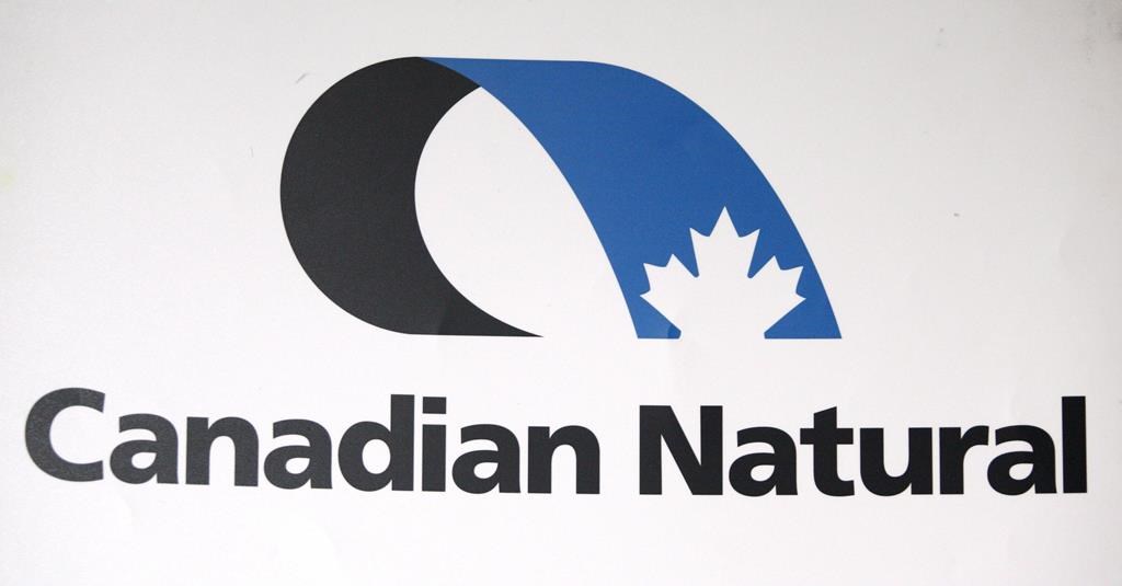 Canadian Natural Resources Ltd. logo is shown at the company's annual meeting in Calgary on May 3, 2012.