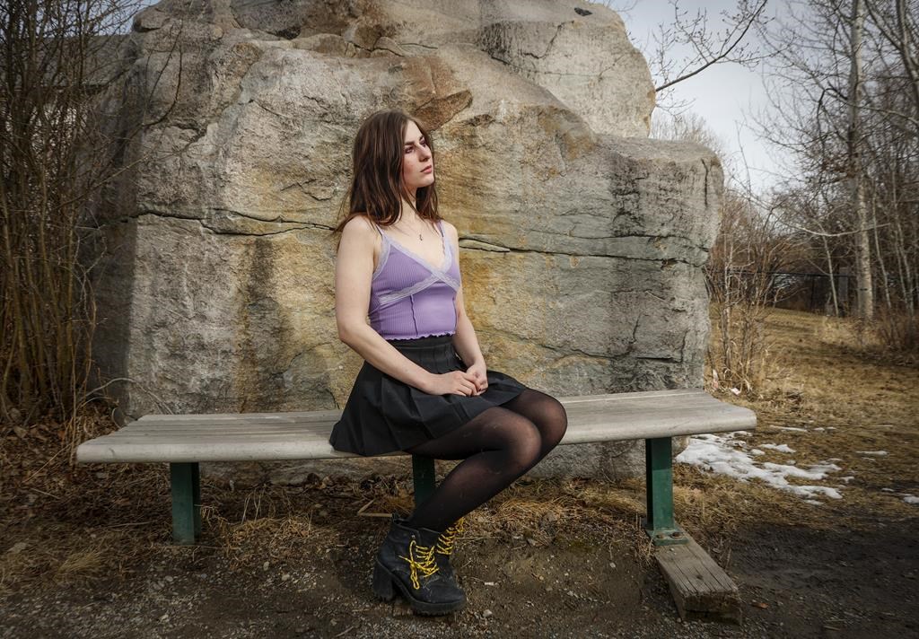 Ophelia Cara (also Ophelia Black) is shown in Calgary, Thursday, March 17, 2022. A judge has granted an interim injunction to the Calgary woman allowing her to continue taking a potent opioid three times a day.