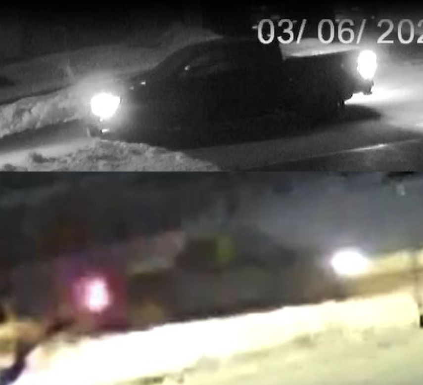 Surveillance images of the suspect vehicle as seen during the March 6 incident in Plattsville in Blandford-Blenheim Township.