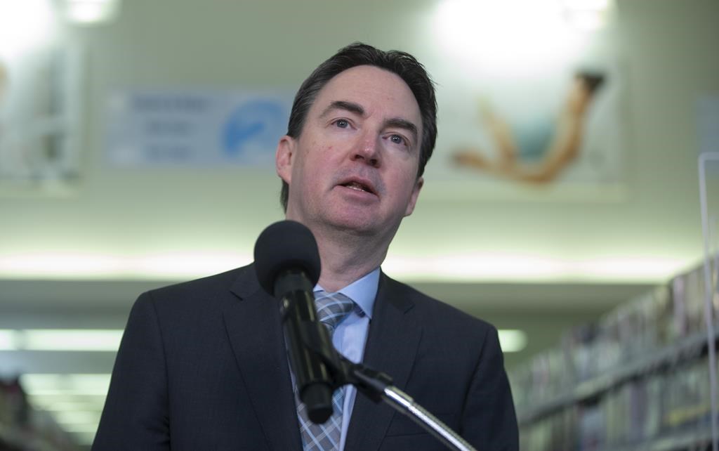 Alberta Health Minister Jason Copping addresses a news conference in Edmonton, on Tuesday Dec. 6, 2022. Alberta has promised $200 million in funding for post-secondary health care programs as a part of its 2023 budget. 