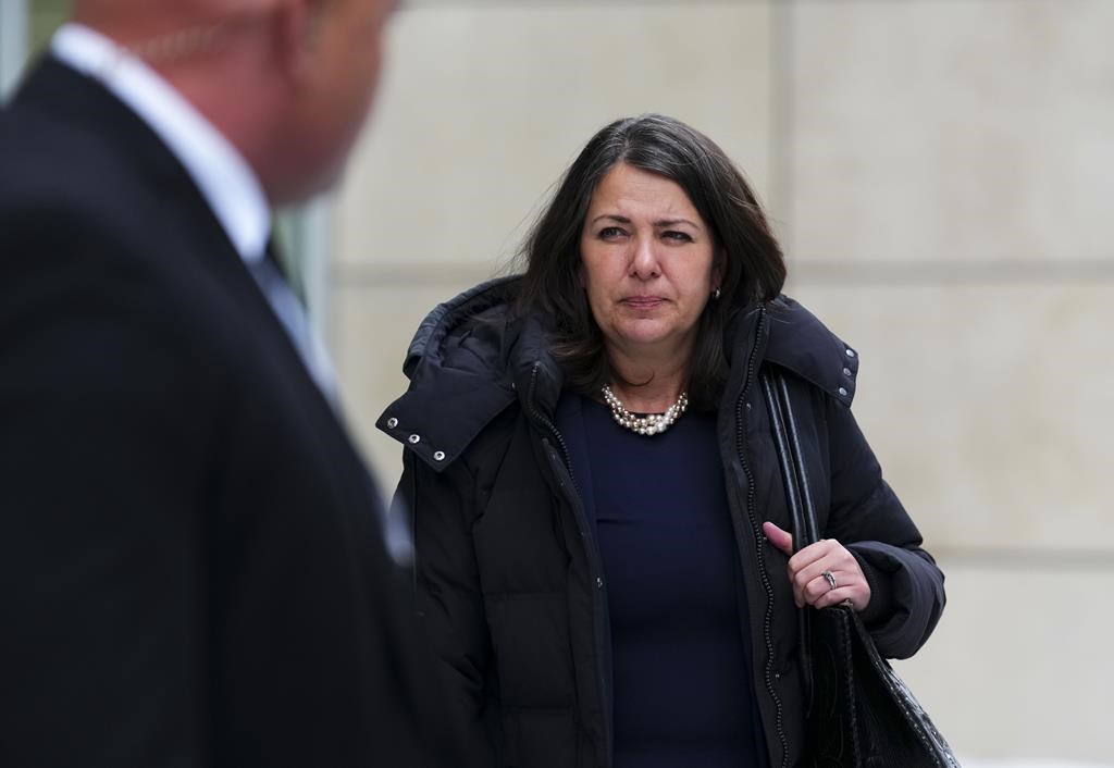 Alberta Premier Danielle Smith leaves following a meeting on health care with Prime Minister Justin Trudeau and Canada's premiers, in Ottawa on Tuesday, Feb. 7, 2023, in Ottawa.