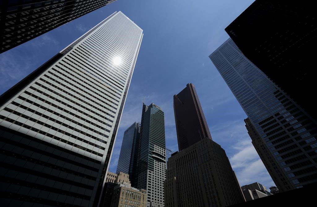 The Bay Street financial district is shown in Toronto on Friday, August 5, 2022. THE CANADIAN PRESS/Nathan Denette.