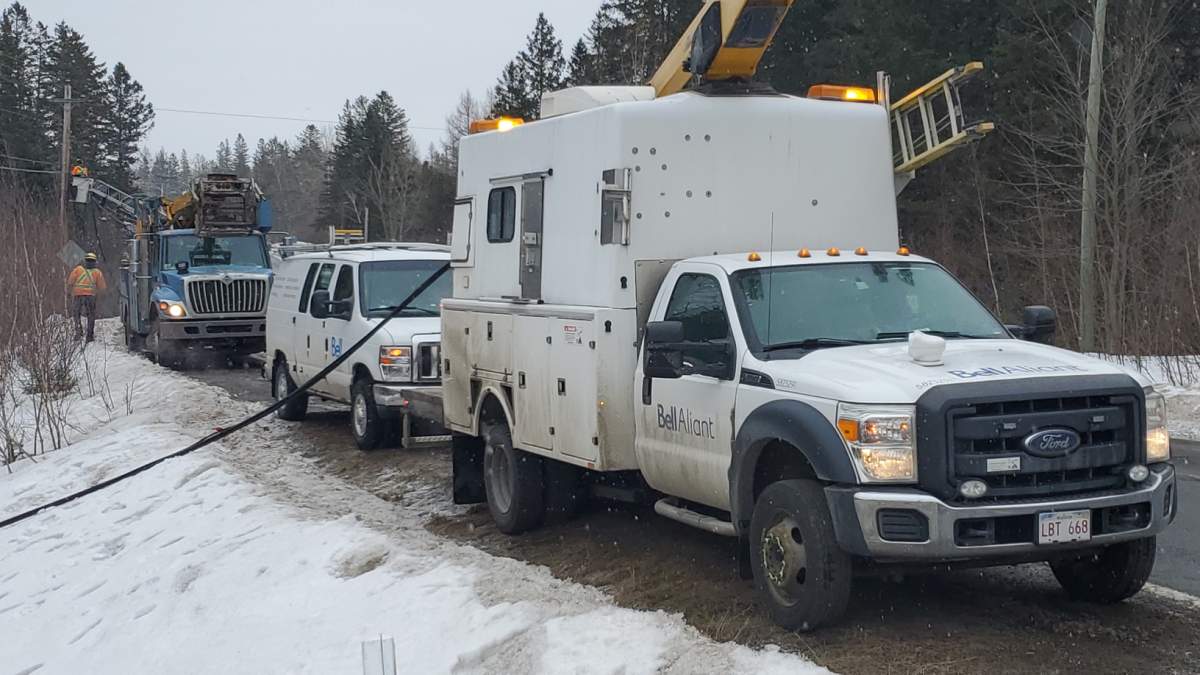 Bell Aliant worked to restore phone and internet services to an area in Nasonworth after copper wire was stolen from the company’s lines.