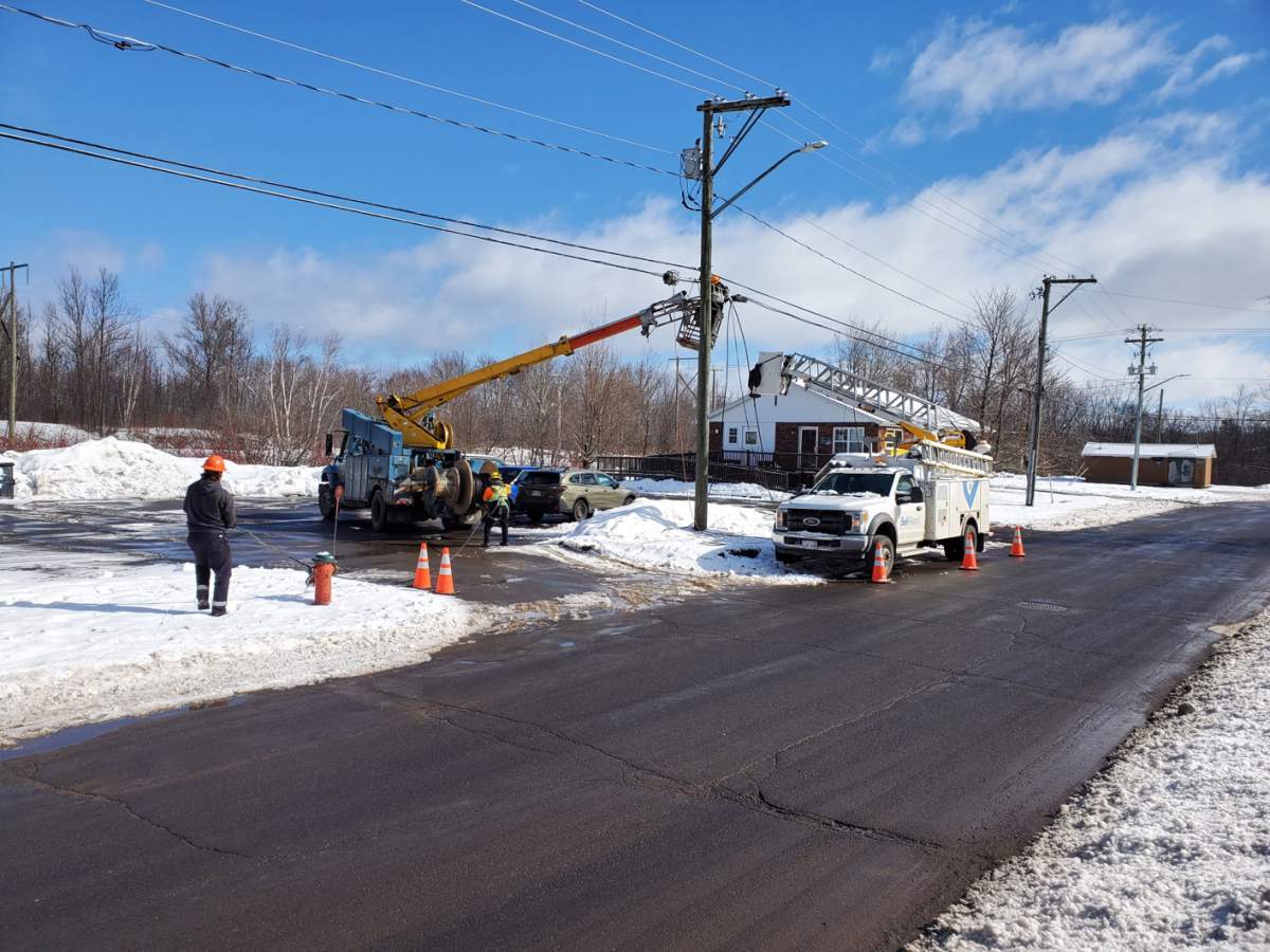 Another theft occurred in the town of Oromocto. Crews worked to restore service.