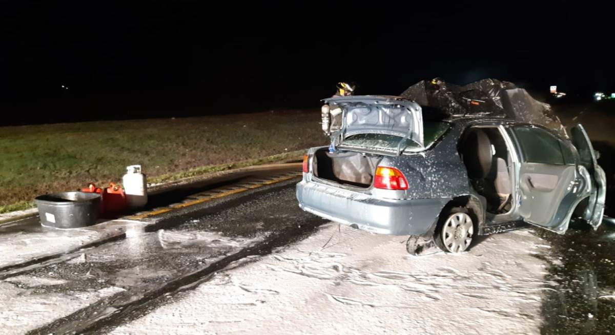 Abbotsford firefighters quickly doused the flames early Sunday.