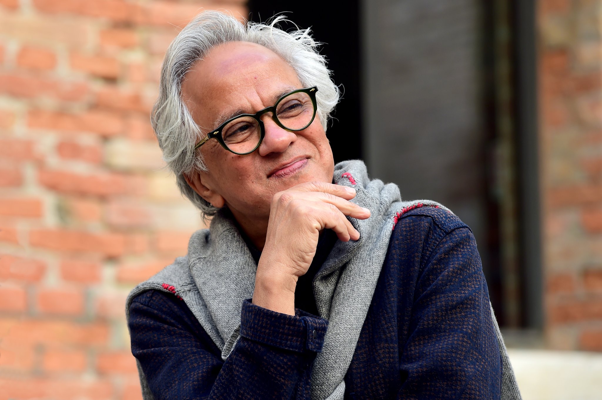 English-Indian artist Anish Kapoor at his retrospective anthological exhibition preview at Galleria dell’Accademia Museum on April 19, 2022, in Venice, Italy.