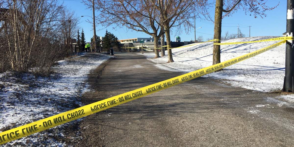 Pathways near the CP Rail bridge over the Otonabee River were closed as police investigated the discovery of a body.