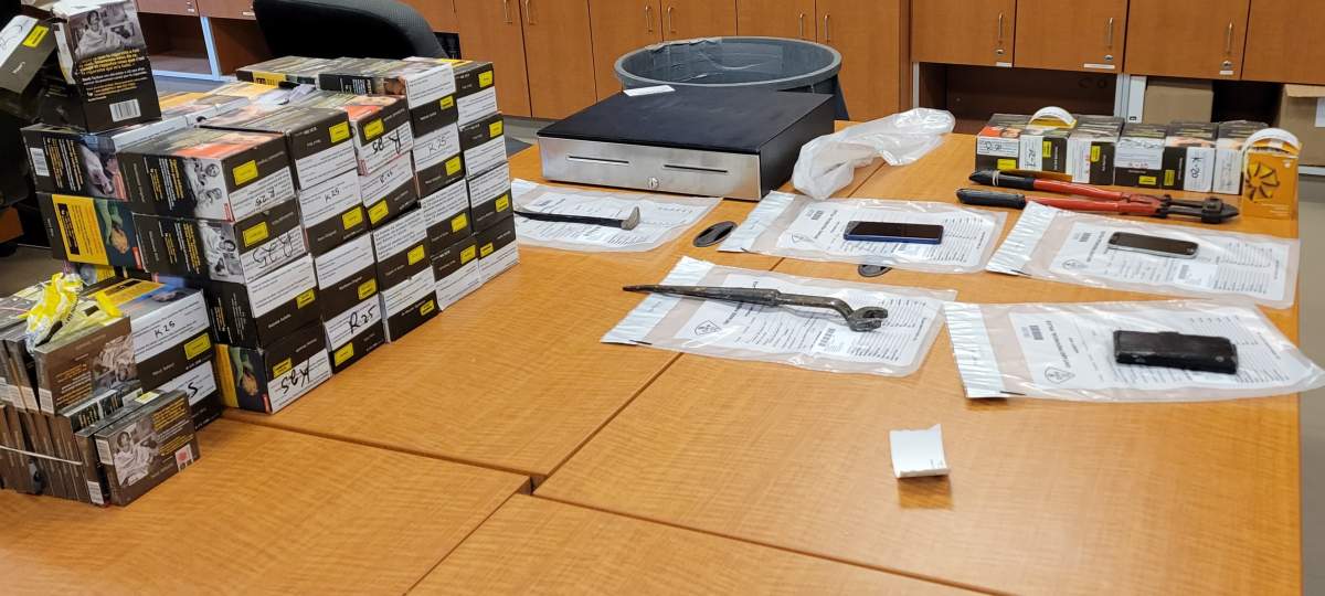 City of Kawartha Lakes OPP located break-in tools and stolen items following a business break-in in Coboconk, Ont., on March 29, 2023.