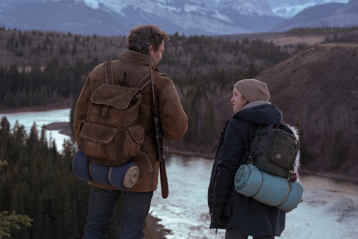Actors Pedro Pascal and Bella Ramsey, who play Joel and Ellie on HBO's hit show "The Last of Us," are shown in Alberta's Kananaskis Valley in this handout image. The show was filmed at 180 locations across Alberta and is one of the largest filming productions to have been shot in the province.