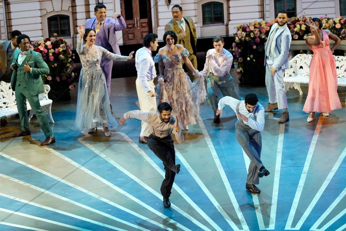 A performance of the song "Naatu Naatu" from "RRR" at the Oscars on Sunday, March 12, 2023, at the Dolby Theatre in Los Angeles.