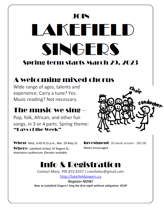 Lakefield Singers Chorus Recruitment - image