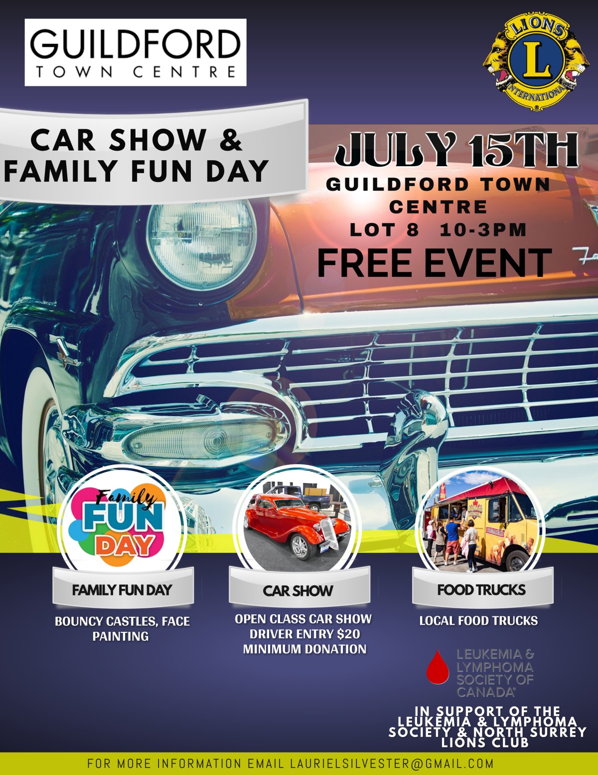 Guildford Town Centre & North Surrey Lions Car Show & Family Fun day July 15th - image