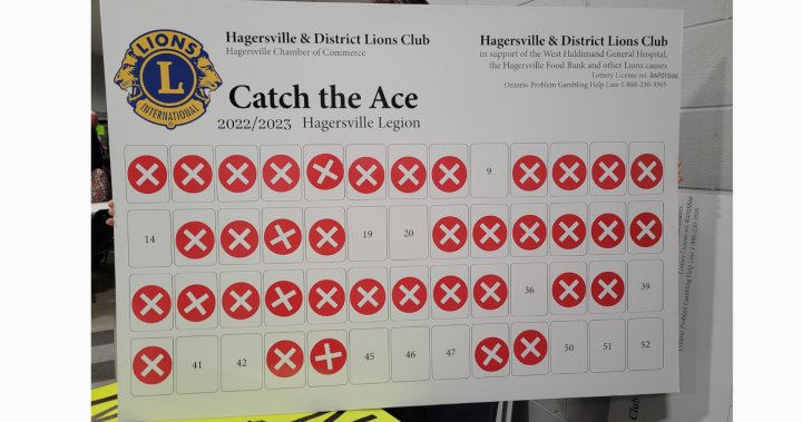 No winner in Hagersville Lions Club ‘Catch the Ace’ game after jackpot grows to $1.49M