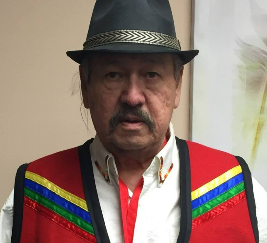 Long Plain First Nation Elder and residential school survivor Ernie Daniels in one of his signature hats in a 2018 photo.