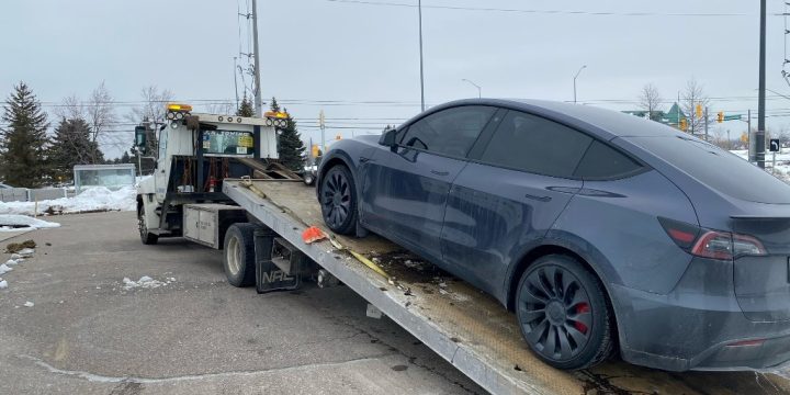 Peel Regional Police said a vehicle sped more than 100 km/h over the posted limit.