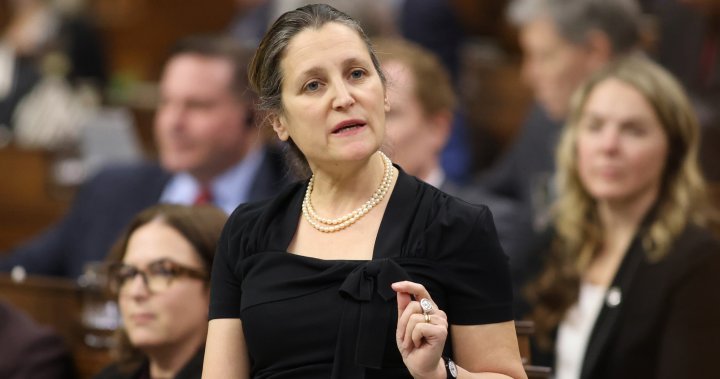 Canada’s federal budget for 2023 will be released on March 28: Freeland – National | Globalnews.ca