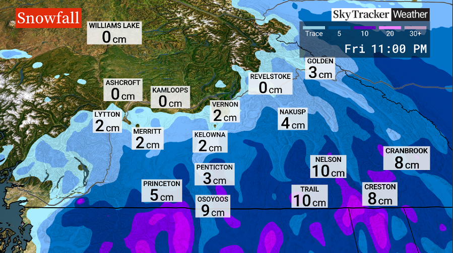 Snow Forecast Across B.C.’s Southern Interior Just In Time For Spring ...