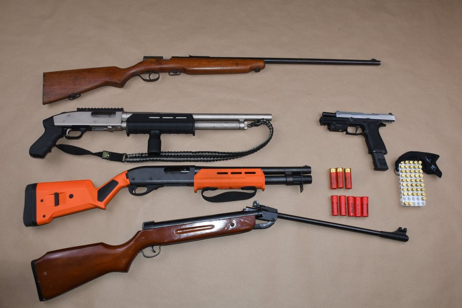 Police say a Brampton man has been charged after firearms were seized.