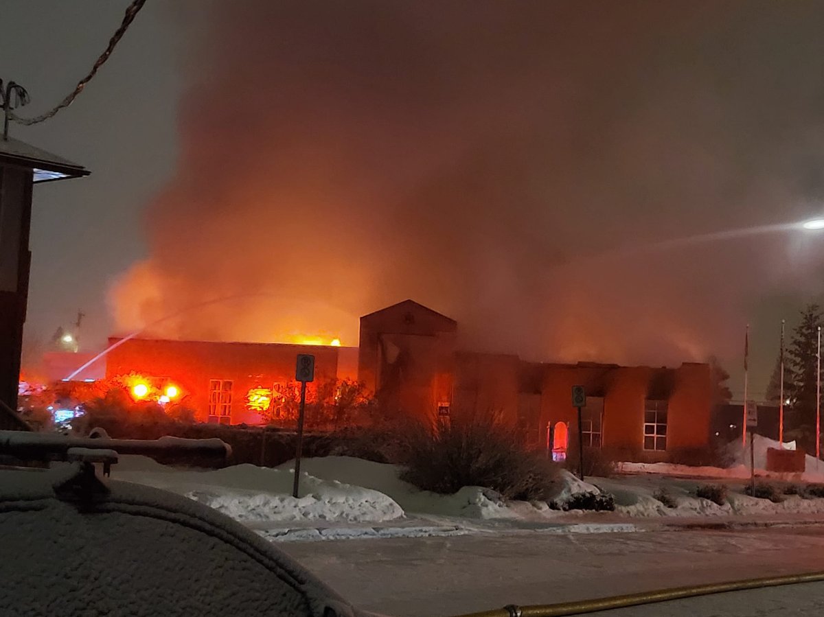 A fire broke out at the courthouse in Golden B.C. early Monday morning.