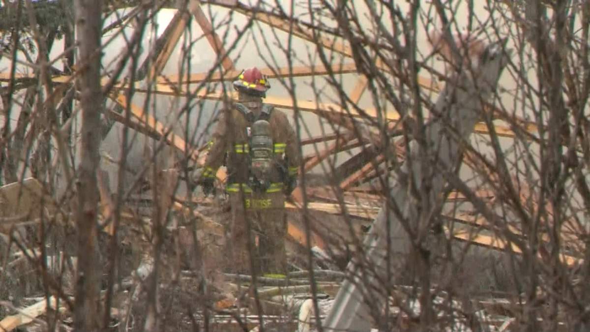 Calgary fire crews attend a house fire in Marlborough on March 27, 2023.