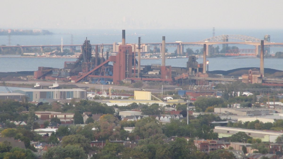 A photo of an industrial sector in Hamilton.