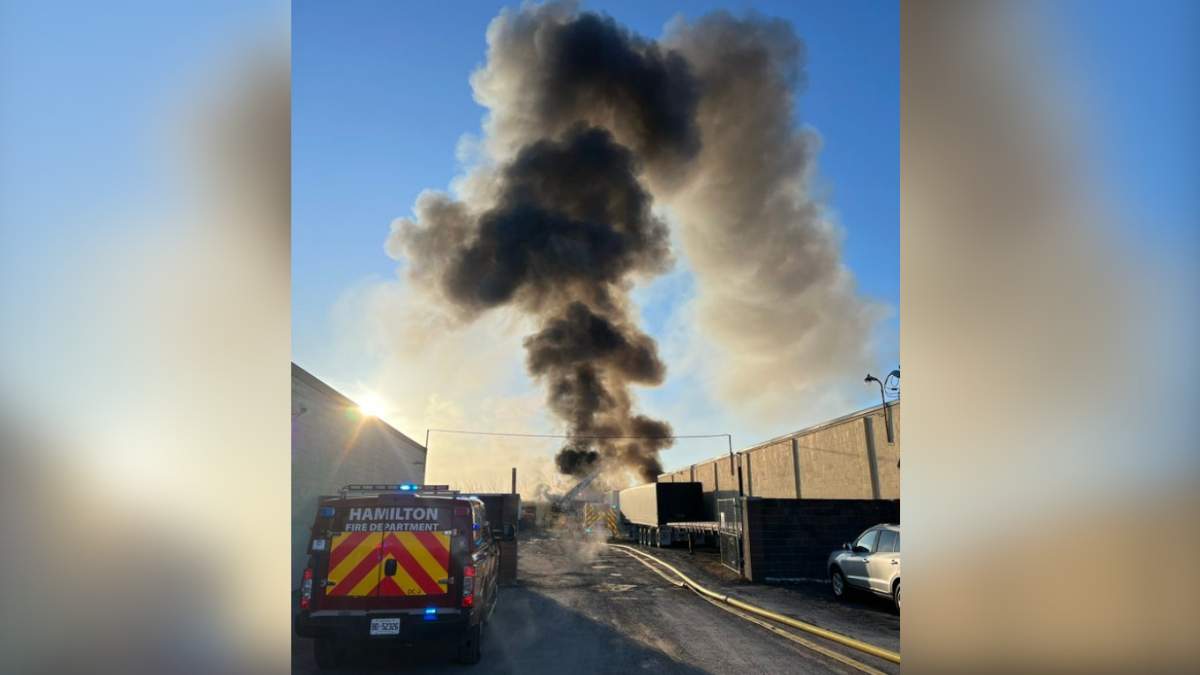 Hamilton fire battle a large commercial fire on Mar. 30, 2023 on the east Mountain.