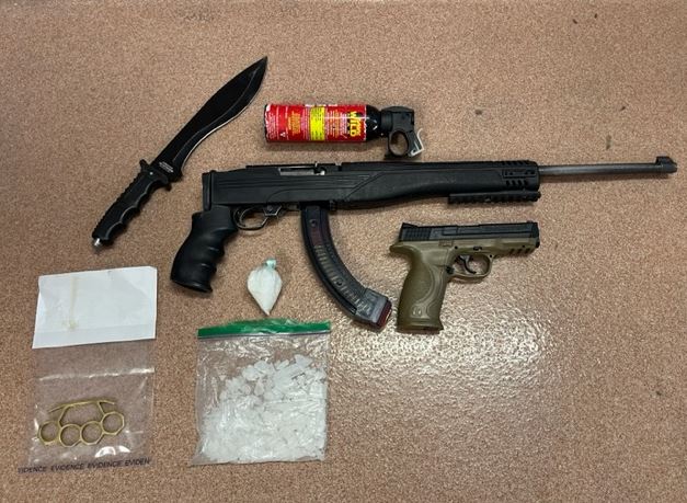 A 28-year-old man is facing a number of charges after police say drugs and weapons were found in a vehicle following a traffic stop north of Winnipeg this week.