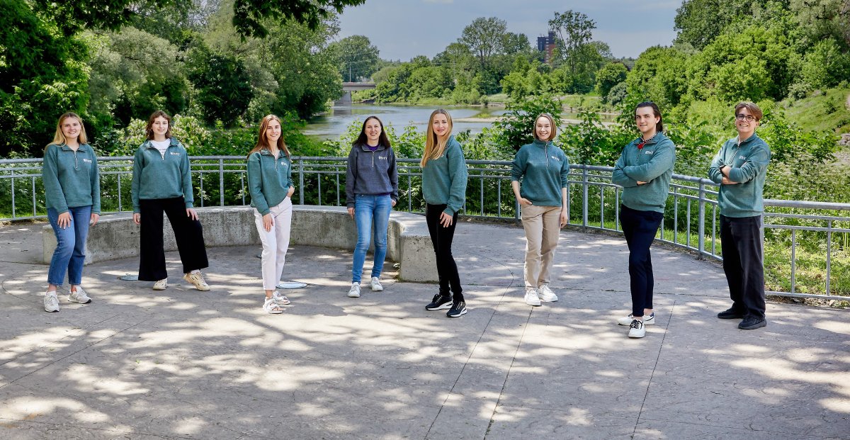 Eight of the 10 Ukrainian students are pictured that came to the Ivey Business School through a special Student Academic Shelter Program for the past 10 months. 