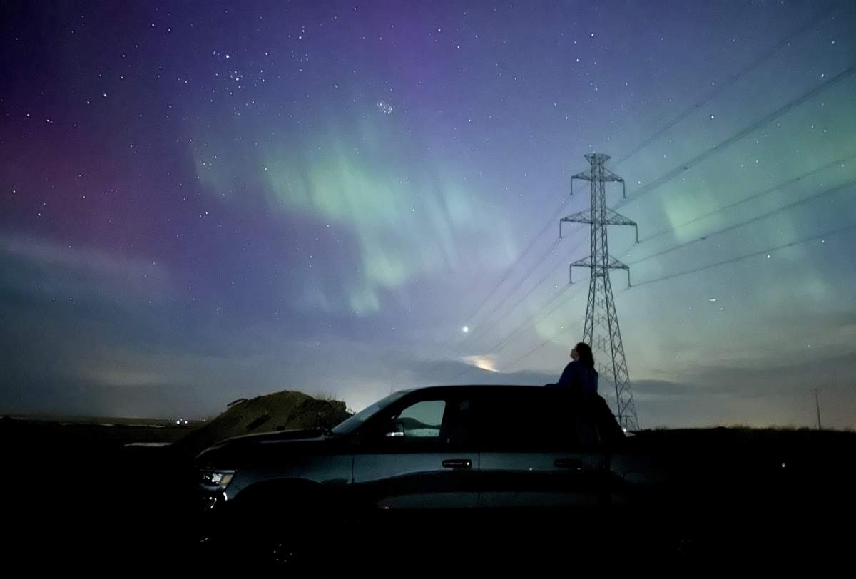 Northern lights in Lethbridge, Alta. on Thursday, March 23, 2023.