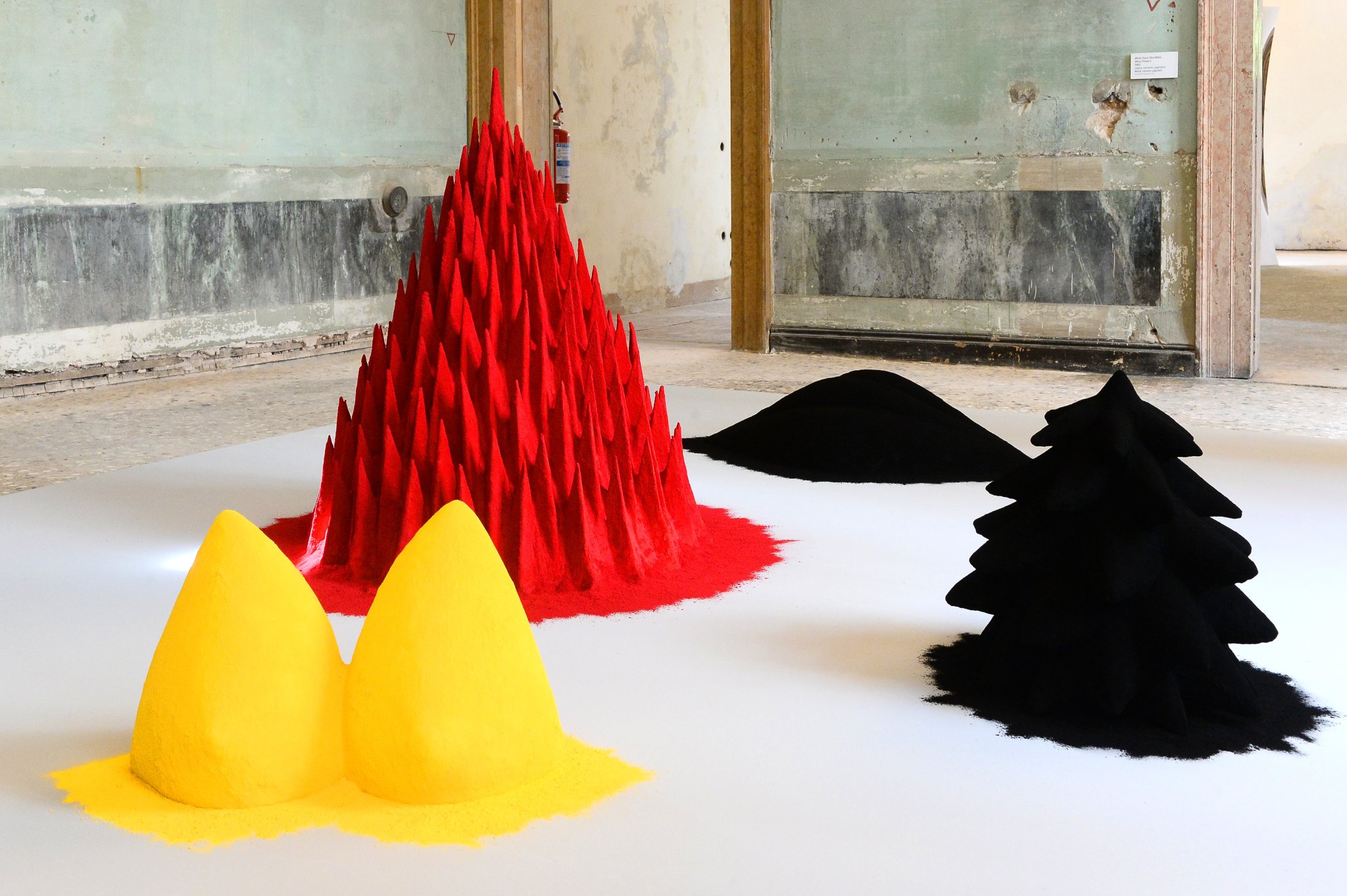 Anish Kapoor works using Vantablack on display in Venice, Italy.