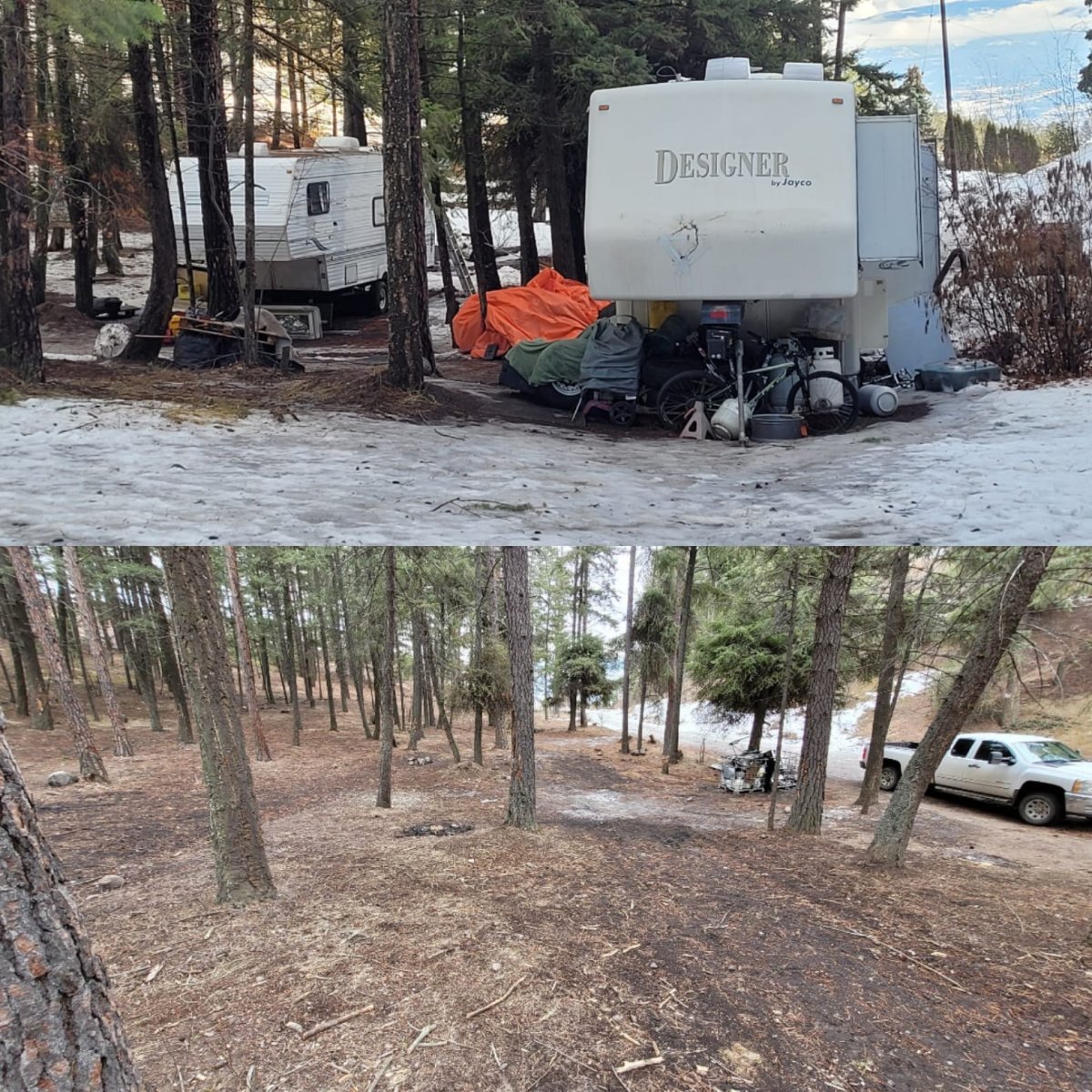 March 12, 2023 Encampment clean up before and after