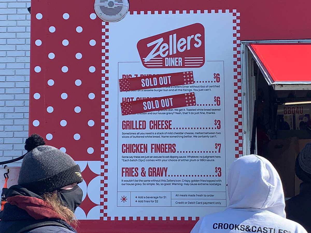 The Zellers pop-up food truck outside Kingsway Mall in Edmonton, Alta. on March 23, 2023.